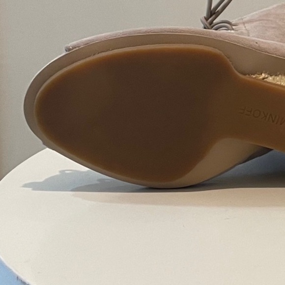 ☀️SALE☀️ REBECCA MINKOFF Elle Suede Lace-Up Open Toe Wedges. - Picture 6 of 7